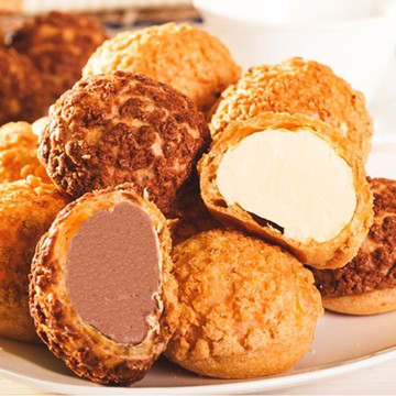 【豆穌朋】招牌泡芙-原味2盒＋巧克力2盒（8入/盒）_廠商直送