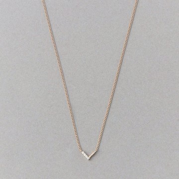 【ete】[Layer] 摩登V字鑽飾/線條項鍊(粉霧金色)