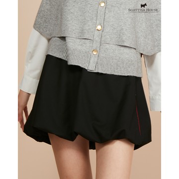 【SCOTTISH HOUSE】經典黑格紋蝴蝶結泡泡短裙 CIWB2179