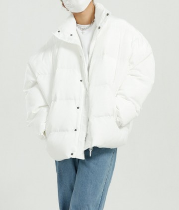 FINDSENSE X 男女百搭純色立領加厚棉服情侶款棉衣外套