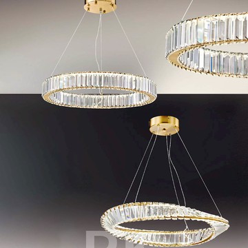 現代風水晶片三色變光吊燈 01-20111、20112