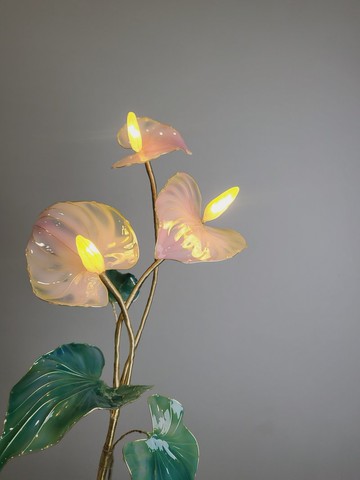 粉紅掌•沾浸藝術花燈【閒逛花間系列】。小夜燈。生日禮物