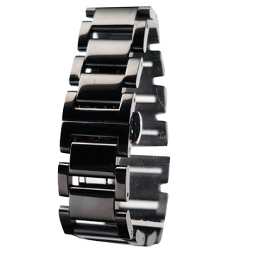 豪邁型男必備 20mm 亮黑鋼 進口精緻拋光 實心316L鋼帶 3排限量