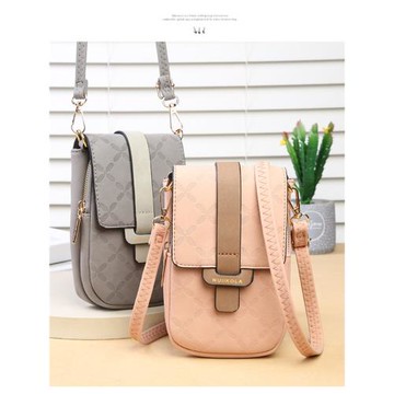 寶思妮新款手機包女生日韓大容量斜跨包百搭拉鏈堅款零錢包手機袋