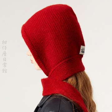 🔥2件9折🍊臺北出貨🍊可開發票外貿高品質單~ 小紅帽秋冬季綁帶保暖巴拉克拉法帽時髦復古套頭護