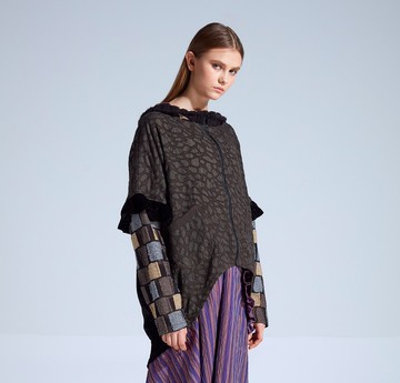 moi non plus 愛黛兒連帽拼接外套