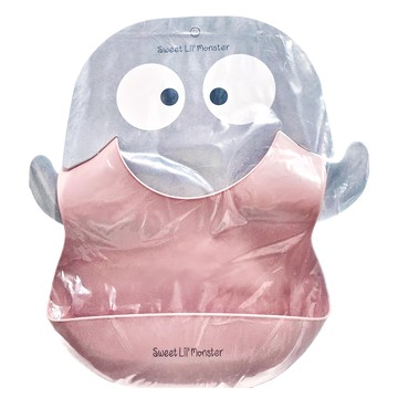 Sweet Lil' Monster 怪獸寶貝 矽膠防水圍兜 100%食用級矽膠 無BPA 無塑化劑 無含鉛  玫瑰粉  1入  1件