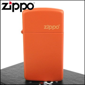 【ZIPPO】美系~LOGO字樣打火機~(窄)ORANGE MATTE橘色烤漆