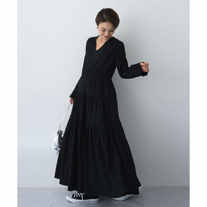 Chocoa チョコア 授乳ティアードボリュームワンピース マタニティ服 授乳服 マタニティワンピース 授乳ワンピースティアード フレアワンピ 妊婦 妊娠 産前産後 秋冬 レディース ベージュ 通販 Lineポイント最大get Lineショッピング