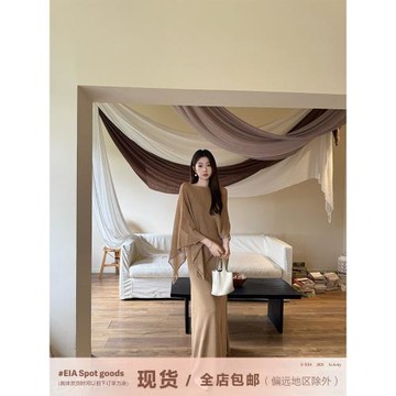EIA一堯【高智美學】老錢風連衣裙秋溫柔優雅千金感兩件套套裝裙