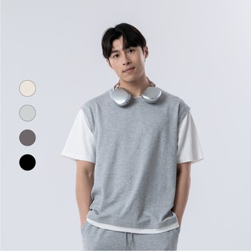 50% Fifty Percent｜高質感斜紋紋理假兩件TEE｜02652110001