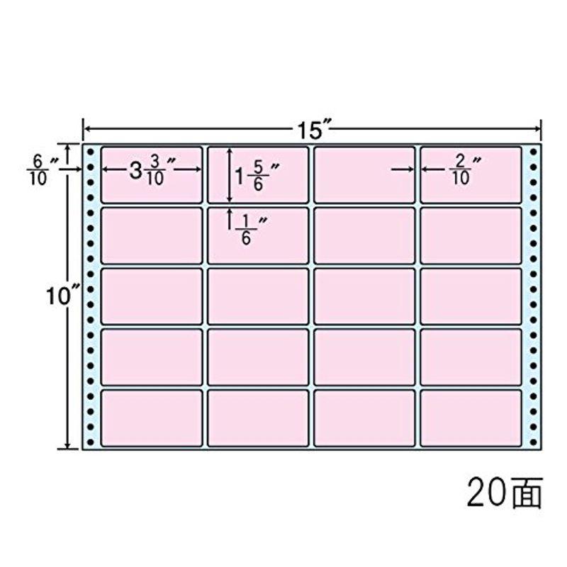 東洋印刷 タックフォームラベル 15インチ ×10インチ 20面付(1ケース500折) M15E-PINK