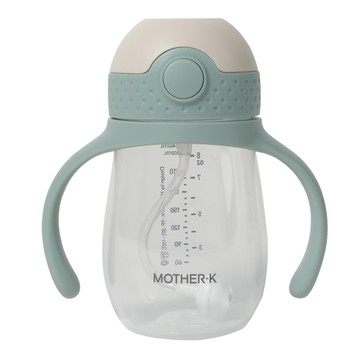 MOTHER-K HUG 防逆流PP水杯 240ml 不漏水 安全無毒PP材質 不含BPA 一鍵開關  冰綠色  1個