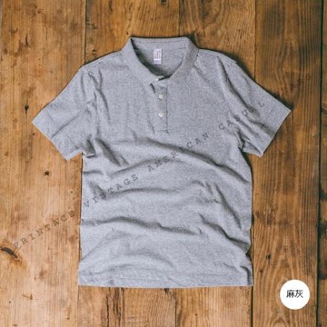 PrintAce Vintage咔嘰復古重磅全棉無縫桶織翻領短袖Polo衫6077