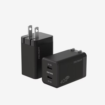 POLYBATT 40W GaN氮化鎵雙PD快速充電器