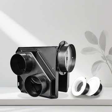 一拖二排氣扇輕音酒店衛生間110PVC管道抽風機洗手間換氣75排風機【DD1113001】