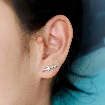 大俠請留步 持劍天涯寶劍純銀耳釘