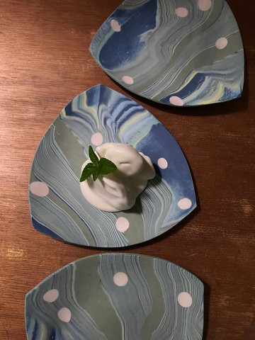 雨季絞胎三角點心盤