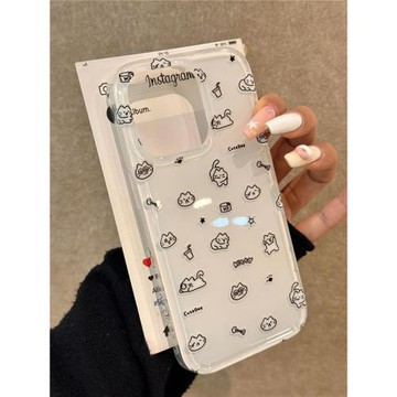 可愛線條貓咪適用opporeno13手機殼女款防摔oppoA3i網紅oppoa2m創意oppoa9個性oppoA32簡約oppoFindX8硅女生