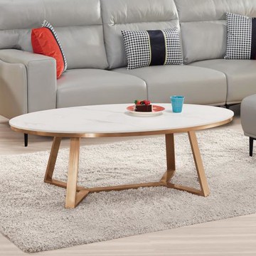 Boden-貝拉4.3尺岩板橢圓型大茶几