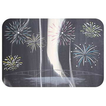 【怪獸】rubber anne 10秒頂吸 夜光版 軟式珪藻土吸水地墊 花火節 (60x40cm) -黑系列