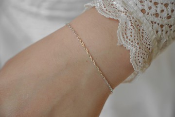 Rope 無感水波鍊手鍊/腳鍊 SV925/14KGF 1.2 mm 繩鍊 細蕾絲鍊