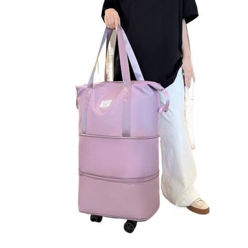 帶輪子的旅行包女大容量輕便套拉桿收納袋可折疊購物行李箱手提
