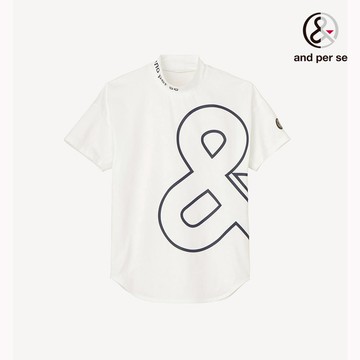 【and per se】女款白色彈性吸汗UV防護設計舒適靈活立領短棉 DLV29515