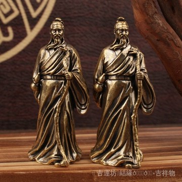 🙏師兄推薦  開光加持🔥黃銅華佗小擺件黃銅小銅器擺件傢居辦公室擺攤華佗小擺件