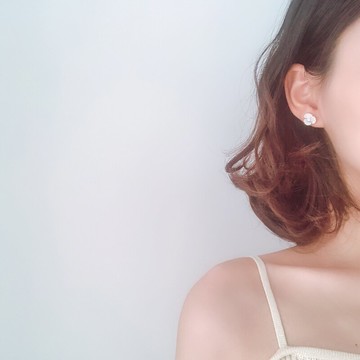 眼觀925純銀耳針淡水珍珠百合花耳釘女簡約森系可愛少女百搭耳飾1入