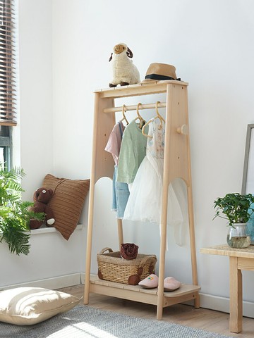 實木落地臥室衣架家用兒童房間掛衣架轉角學生衣帽架收納衣服架子 幸福驛站