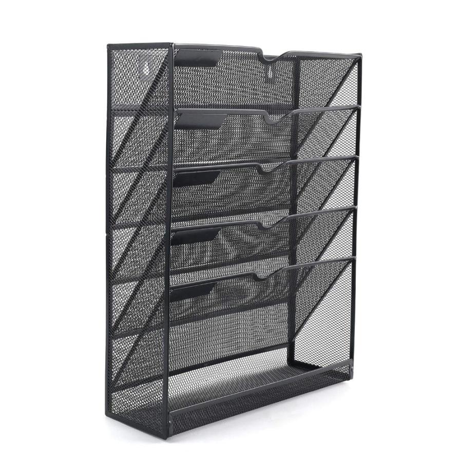 EasyPAG Wall File Organizer Mesh Tier Black Vertical Hanging File Folders