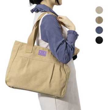 SPRING-天然系日式復古帆布肩背包-多色