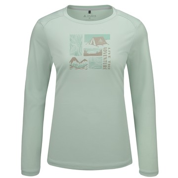 女款循環長袖排汗T恤(A6TS2537WC粉綠/經典百搭/快乾排汗)