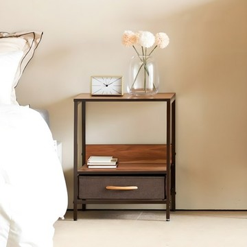 forme's 迷你床頭收納櫃 棕色 40.2 x 39.2 x 51cm 臥室床邊收納好幫手  1個