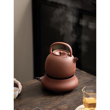 大容量紅泥提梁壺潮州朱泥電陶爐煮茶器手工茶壺燒水壺電爐套裝