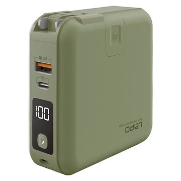 LaPO 2代 22.5W 自帶線/磁吸 雙孔輸出多功能無線充行動電源 10000mAh Type-C/USB-A 原廠保固  WT-03CM  抹茶綠