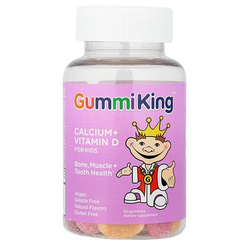 GummiKing, 兒童鈣 + 維生素 D，60 粒軟糖