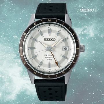 SEIKO 精工 Presage 復古系列Style 60 s GMT雙時區機械錶-白 SSK011J1/4R34-00B0Z 送禮 禮物推薦_SK028