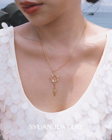 Pule 夏日異國珍珠水鑽項鍊 生日 情人節禮物