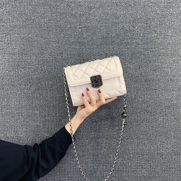 法國MK菱格包包女2025新款高級質感洋氣鏈條小方包真皮單肩斜挎包