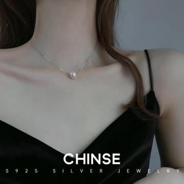 傾色S925純銀珍珠項鏈女2026年新款鎖骨鏈輕奢小眾設計高級感頸鏈