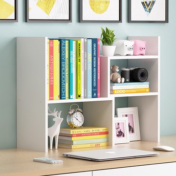 桌面書架 書架置物架兒童簡易收納辦公桌上學生桌面儲物組合現代簡約小書櫃『CM398189』