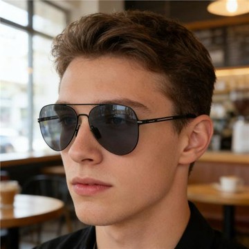 高清尼龍偏光蛤蟆眼鏡2025歐美太陽鏡男復古飛行員眼鏡雙梁墨鏡男