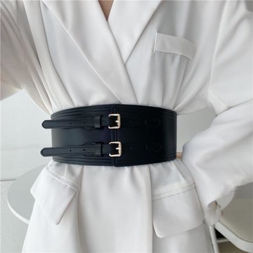 腰封設計款百搭時尚裝飾配連衣裙子西裝收腰顯瘦彈力松緊腰帶女寬