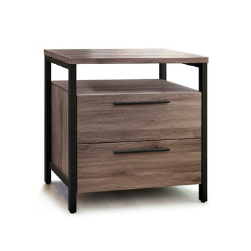 IHouse-強森 美式工業風2抽小斗櫃/收納櫃古橡