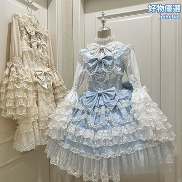 【華麗花嫁】Lolita連衣裙 JSK洛麗塔裙 吊帶裙 花嫁款 宴會禮服 高腰設計 蕾絲裝飾 聚會拍照 日常穿搭