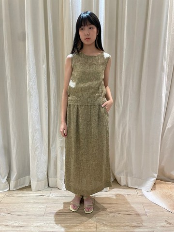 腰部細褶傘裙