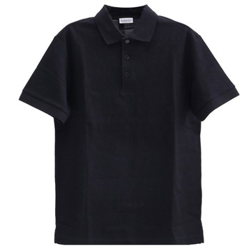 BURBERRY 8112393 開襟格紋棉質短袖POLO衫.黑