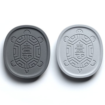 龜龜米果杯墊_吸水型水泥杯墊/兩色可選